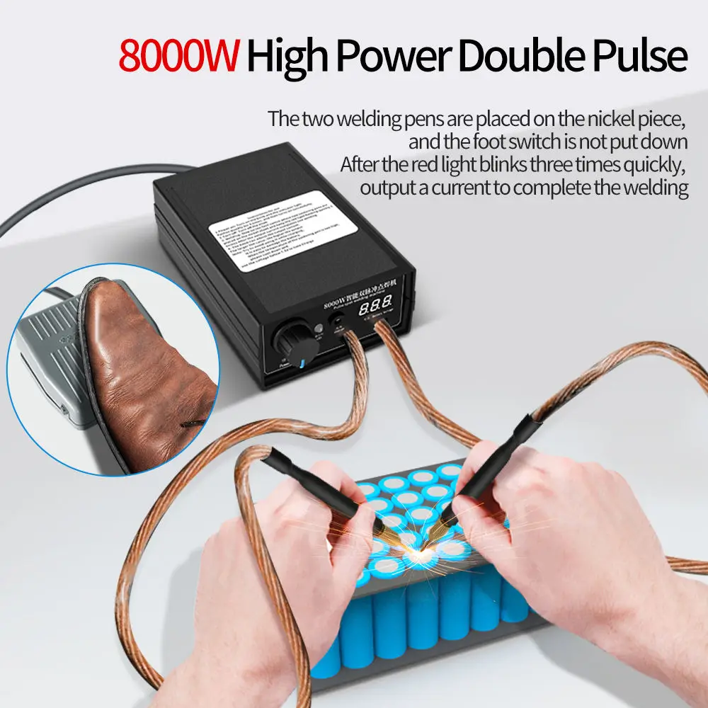 8000W Power Spot Welder For 18650 Battery Spot Welding DIY Portable Touch Welder Can Weld Mobile Phone Battery Charging Models