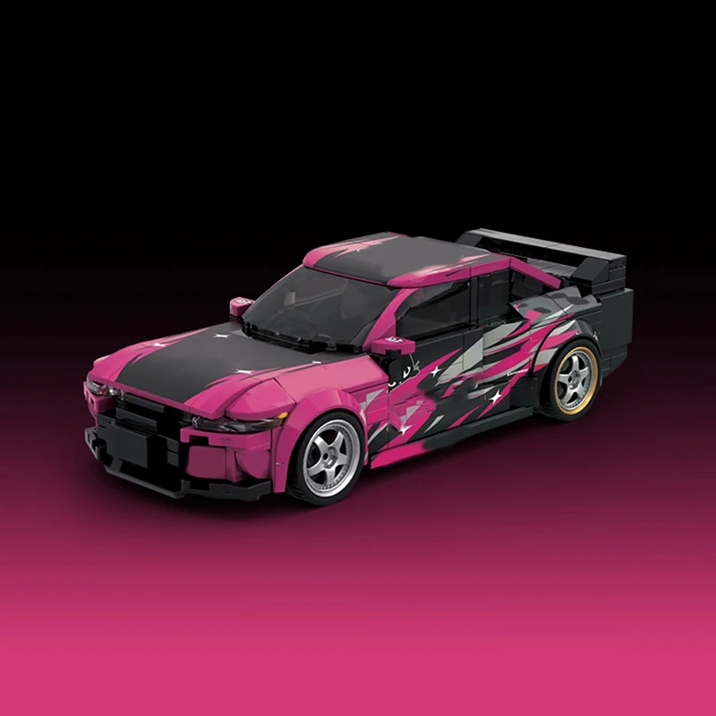 

Technik Auto Drift Racing Car Building Blocks Set,MOC 1087X Speed Pink Supercar Sports Vehicle Model Kit Toys Boys Adults Gift