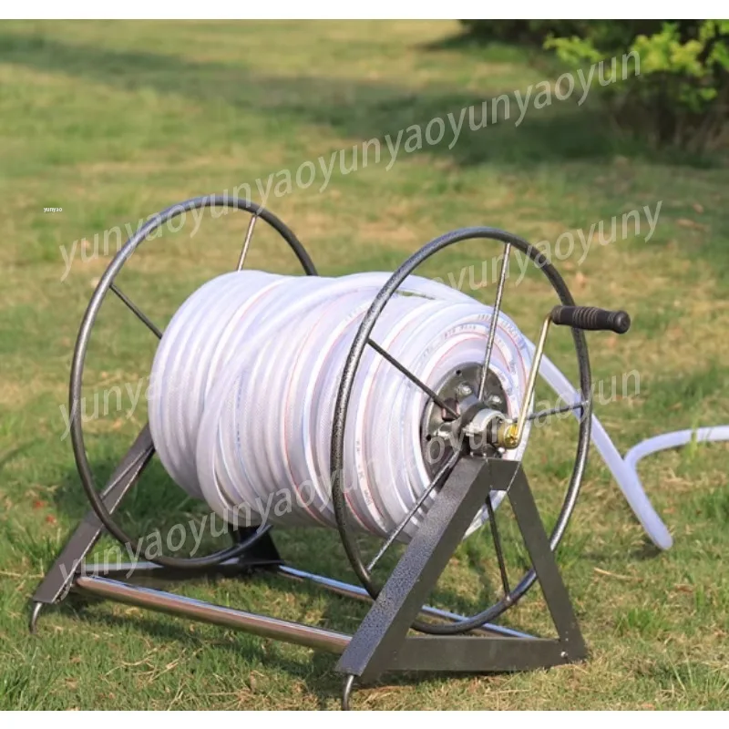 Hand Crank Thickened Pipe Reel, Water Pipe Storage Rack, Heavy Duty Anti-winding Gardening Cleaning Tool