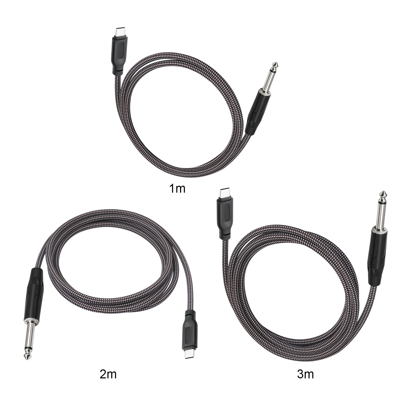 USB-C to 6.35mm Guitar Recording Cable Built-in ADC Plug And Play for GarageBand Android Tablet MacBook IPhone 15