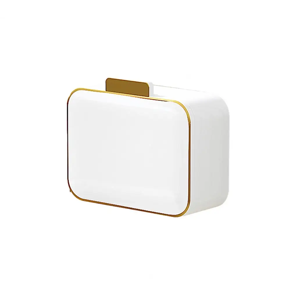 

Waterproof Soap Container Wall Mounted Bar Soap Holder with Lid Waterproof Adhesive Soap Box with Drainage Bathroom Shower