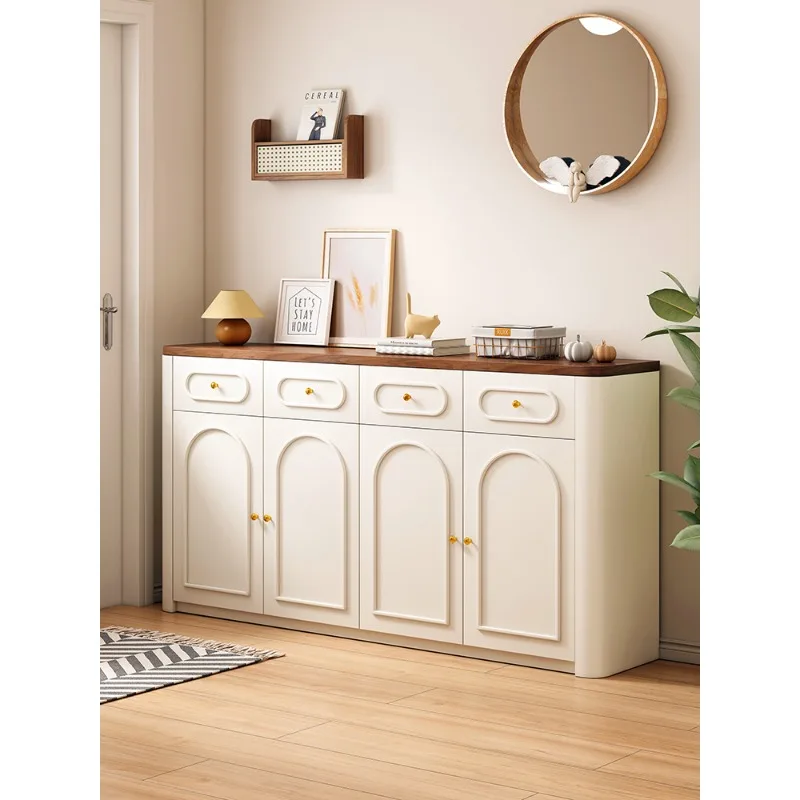 

Light luxury rounded-corner shoe cabinet, storage at the door, entrance cabinet, integrated storage in the home, foyer partition