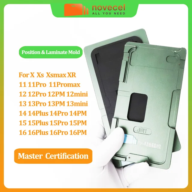 Forma do laminowania ekranów LCD z szkłem OCA do iPhone 17 16 ProMax 15 13 12 Mini - narzędzie do naprawy i pozycjonowania.