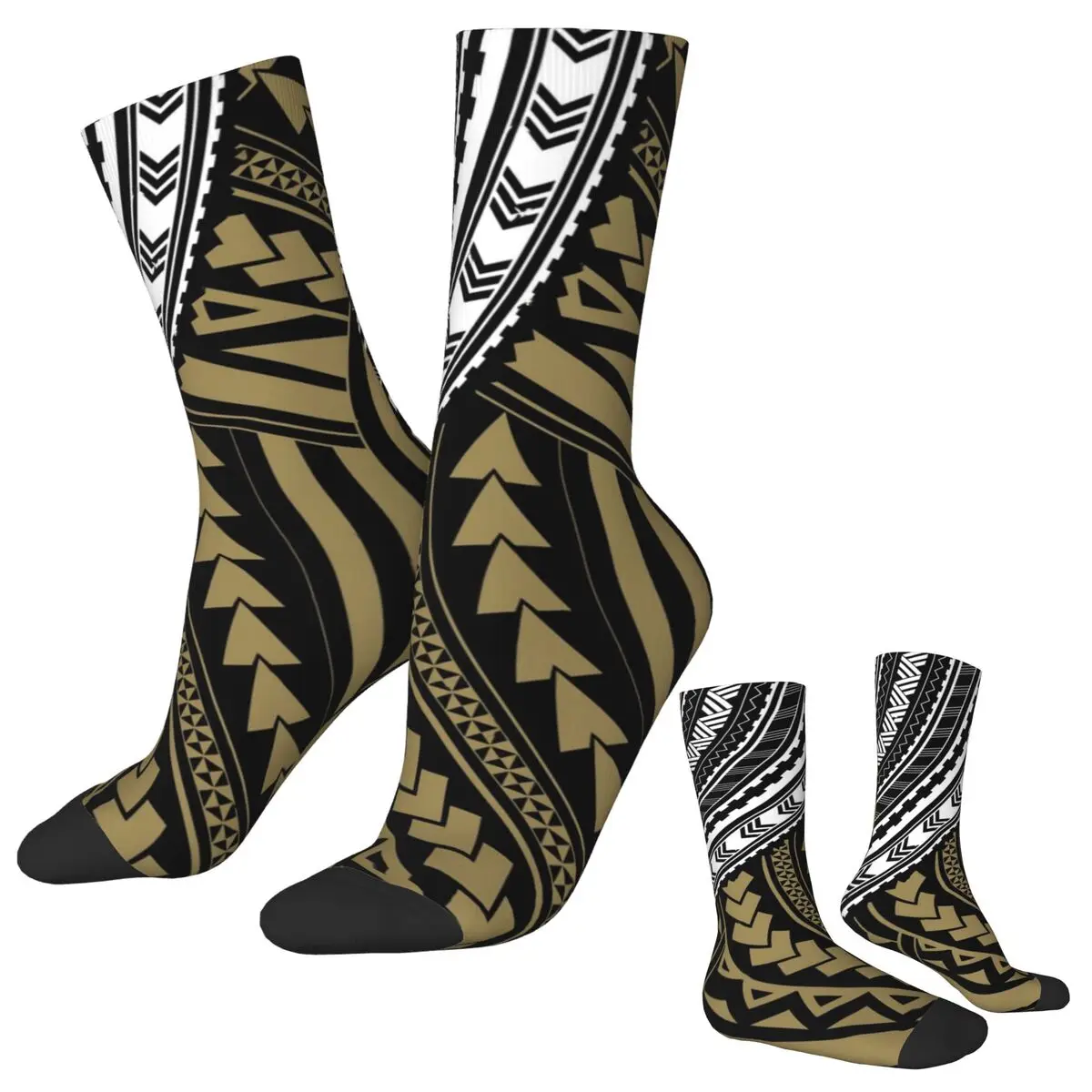 

Носки с полинезийским племенным принтом, традиционные модные чулки с ручным рисунком, теплые мягкие носки унисекс для скалолазания, зимние нескользящие носки