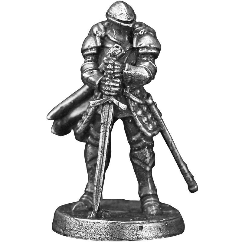 Pièce de jeu de société en métal, modèle de Corps de guerre de soldat de chevalier, accessoires d'ornement miniatures, figurines d'action, jouets d'intérieur de voiture de bureau