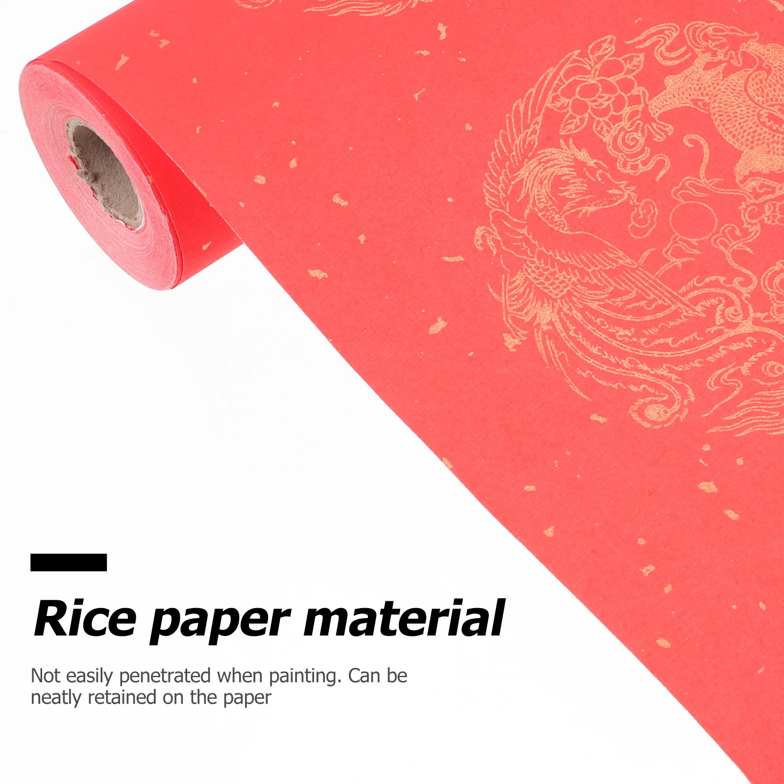 

1 Roll Chinese New Year Calligraphy Paper Red Blank Scroll Moderate Ink Inhibition Decoration Material
