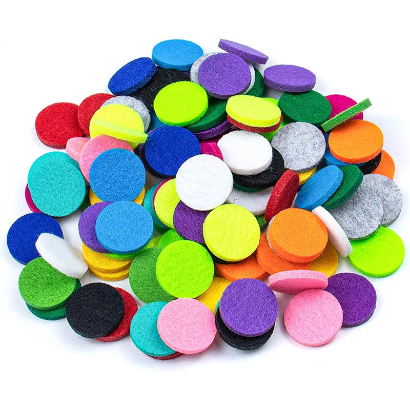 20 Pieces Round Essential Oil Refill Pads, 7-30 mm Felt Pads Aromatherapy Replacement Pads for Diffuser Necklace Bracelet