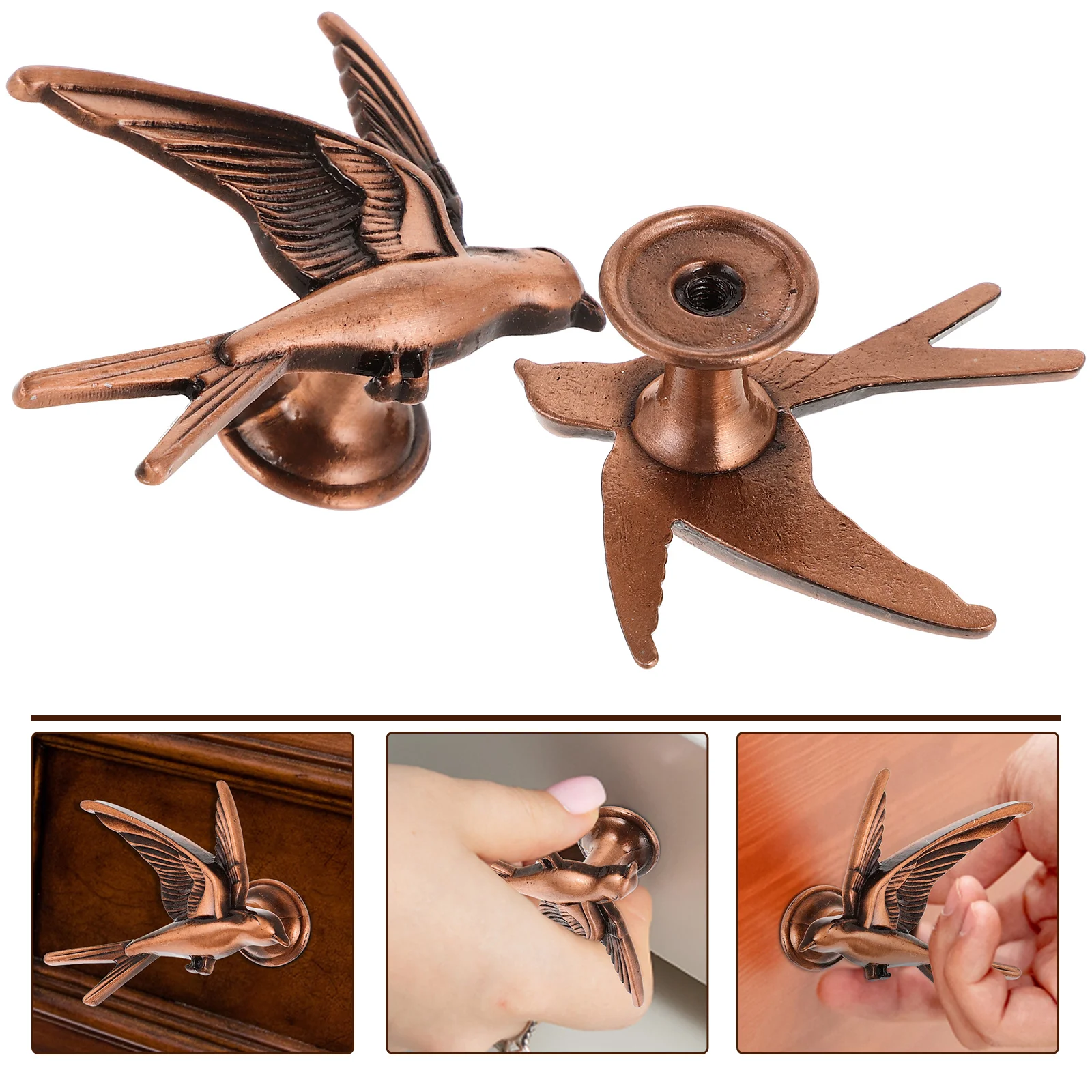 

2Pcs Bird Cabinet Knobs Metal Drawer Pulls H les for Furniture Bathroom Knobs For Cabinets Decor Bathroom Kitchen Dresser