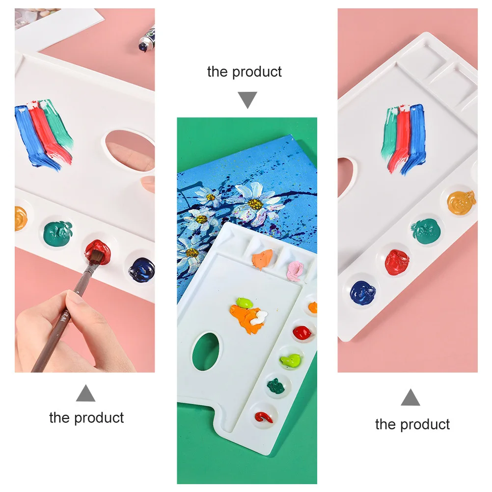 

4 Pcs Palette Plastic Paint Tray Watercolor Trays Large Painting Slab Pigment Artist Acrylic Supplies