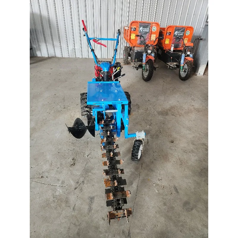 Mesin Penggali Pertanian Otomatis Mesin Penggali Parit Batu Rantai Tunggal dan Rantai Ganda