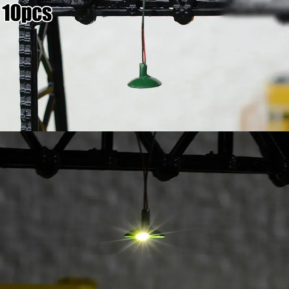 10pcs OO/HO Scale Street Light Model Wall Lamp Posts Led Ceiling Lamps LED Street Light Sand Table Model Building Layout Supplie