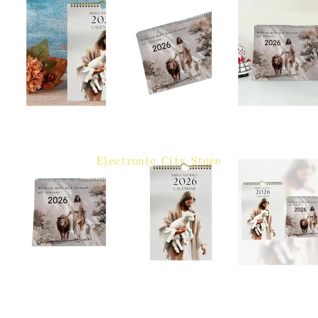 

2026 Библейские истории Арт -календарь 2026 Стена висят ежемесячный календарь 8.26x11.22in Hu8d