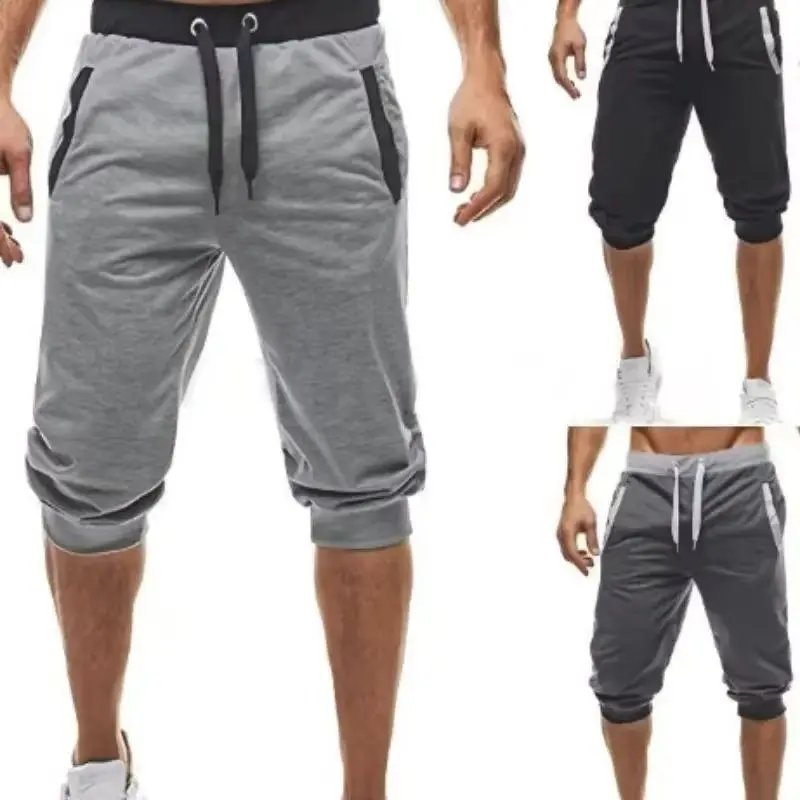 

Новые мужские модные спортивные и повседневные пляжные шорты 2026 года: быстросохнущие, дышащие, на шнурке, длиной 7/8