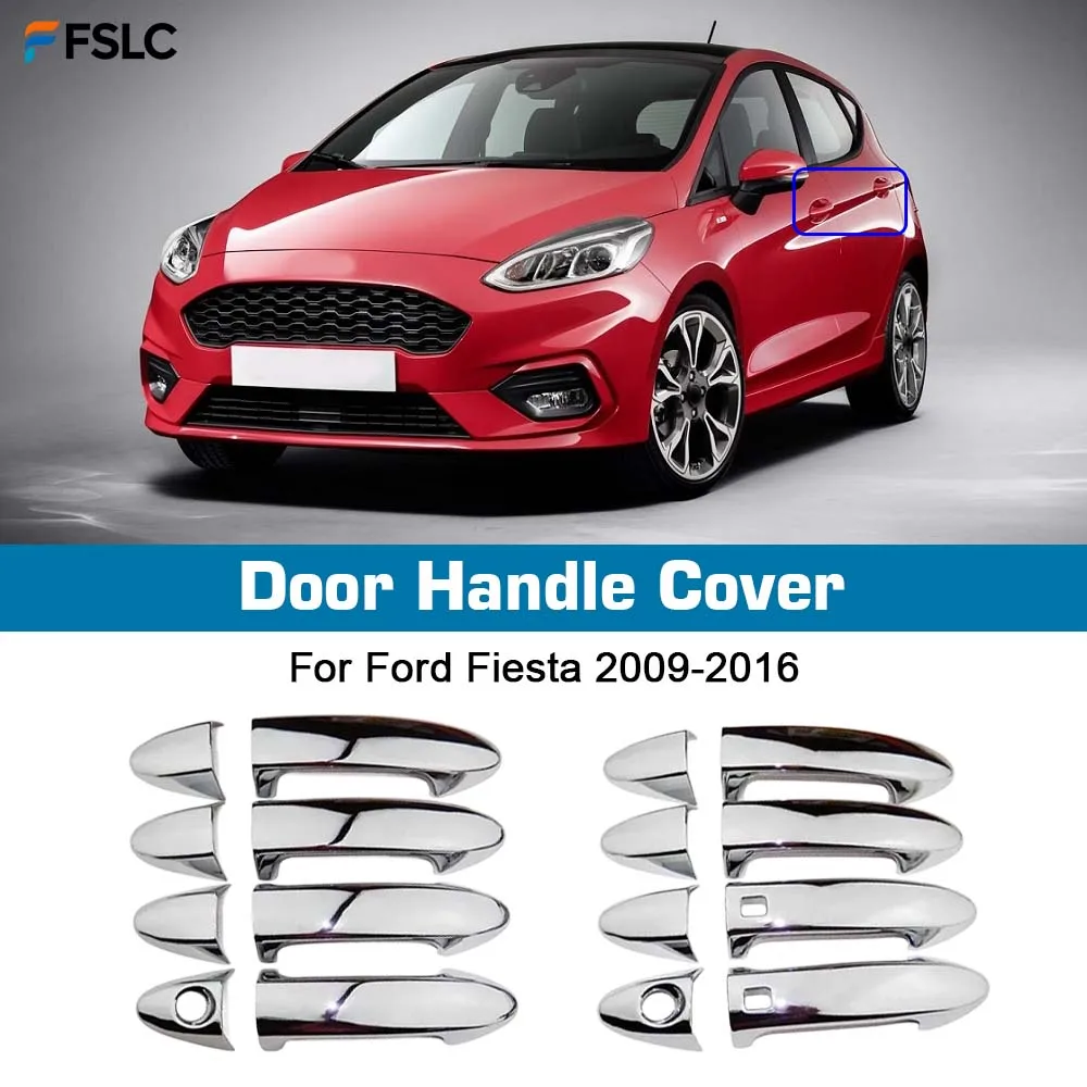 

⭐Genuine⭐ Car Upgrade Decoration Chrome Silver Door Handle Cover For Ford Fiesta 2009-2016 Cars Accessories Exterior Styling