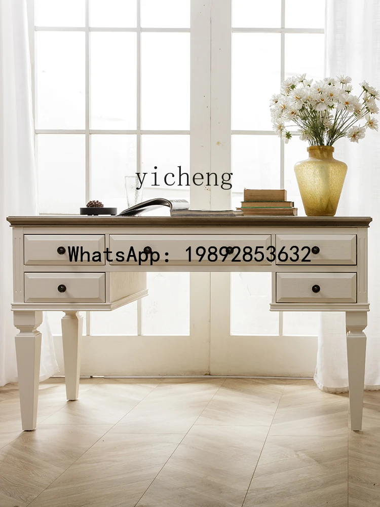

B-4 solid wood desk computer desk small apartment all solid wood light luxury furniture