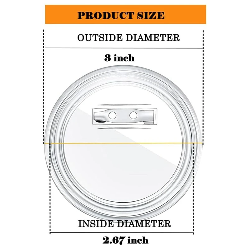 3 بوصة الاكريليك زر دبابيس البلاستيك الشفاف زر شارات دبوس الحرفية زر مع دبوس دبابيس فارغة أزرار الصورة دبوس، 25 حزمة دائم #5