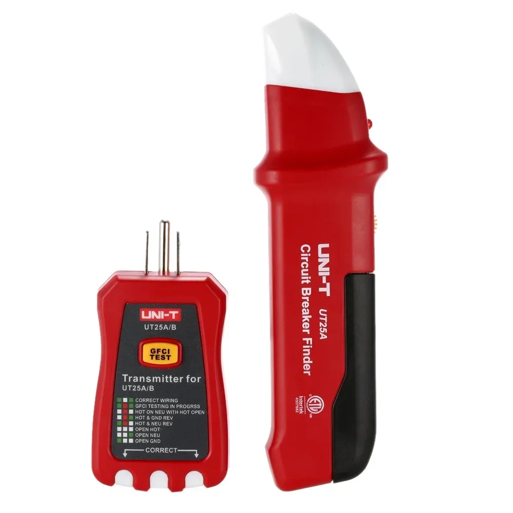 UNI-T UT25A Stroomonderbrekerzoeker 90-120V LED-indicator Socket Tester met instelbare gevoeligheid Pieper Analoge ontvanger