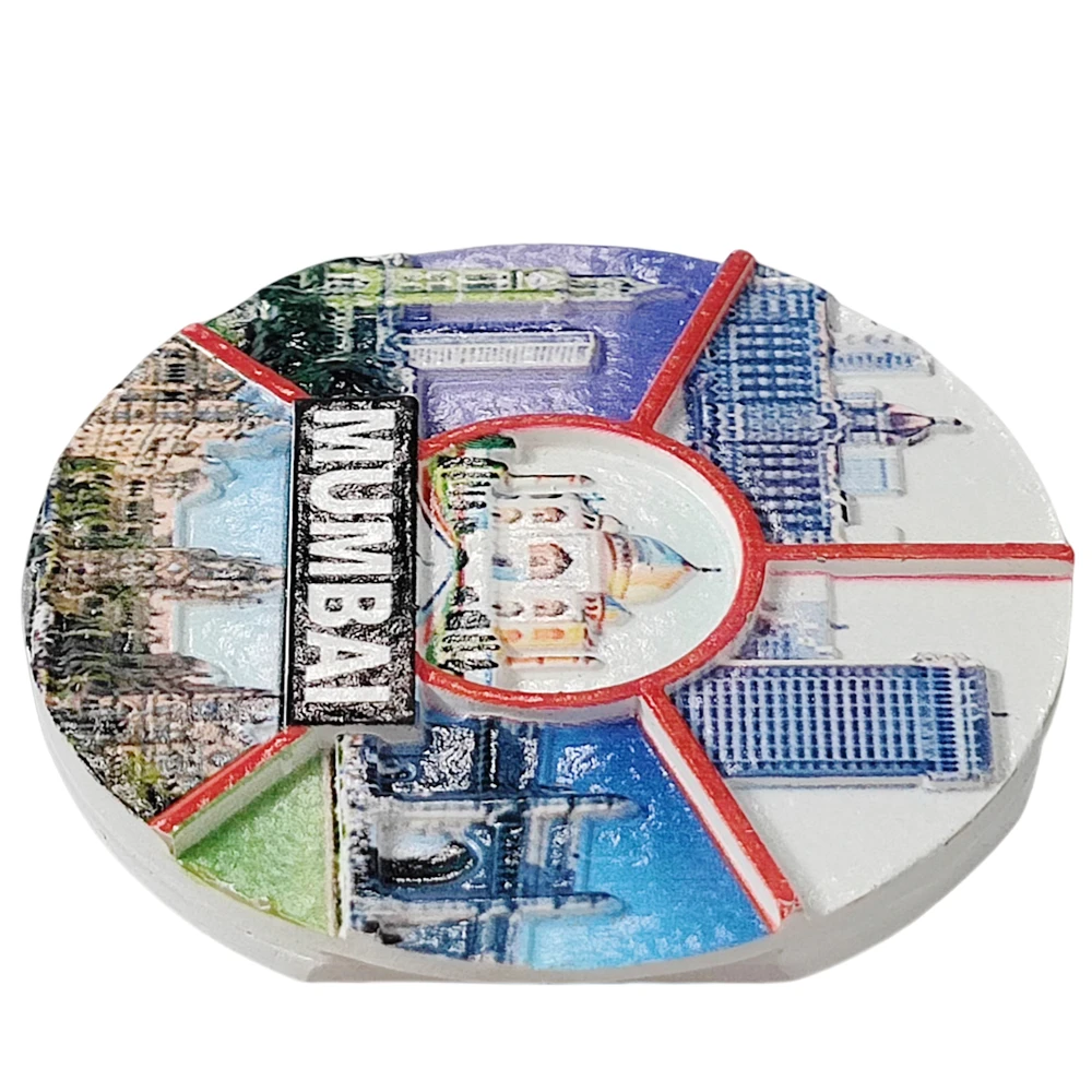 ثلاثية الأبعاد مومباي الهند مغناطيس الثلاجة هدية تذكارية الراتنج الثلاجة المغناطيسي ملصق جمع ديكور المنزل #6