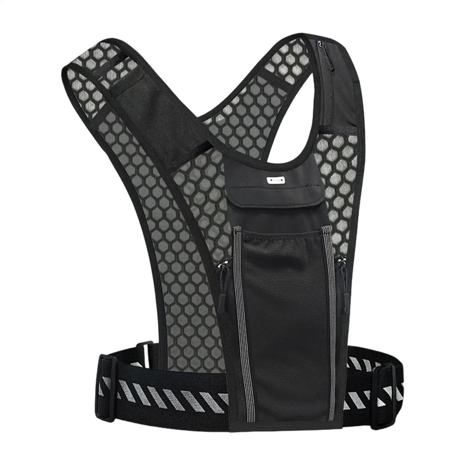 Running Vest with Pockets Reflective Lightweight with Pockets Running Vest Chest Phone Holder for Outdoor Cycling Night Running