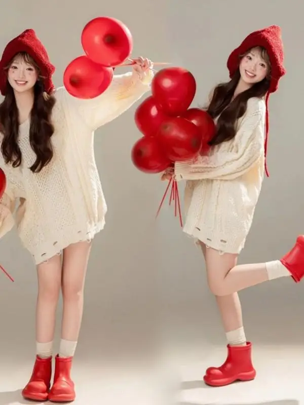 

Новинка! Одежда для фотосессий в рождественском стиле: осенне-зимние образы для девочек в стиле Lazy Style, создающие атмосферу для художественных портретов в студии.