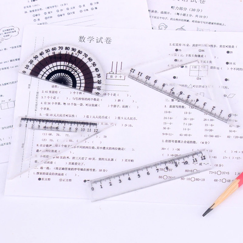 6/3Sets Dollhouse Miniature Ruler Triangle Rulers Model Mini Simulation Doll House School Decor Toy Accessories-Toy