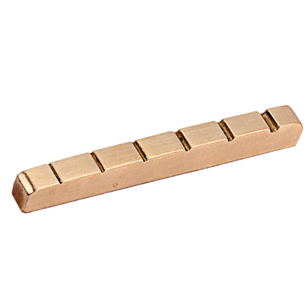

Professional Slotted Guitar Brass Nut 6 String 43Mm Golden Instrument Accessory for Guitar Lovers Upgrade Bass Tonal Link