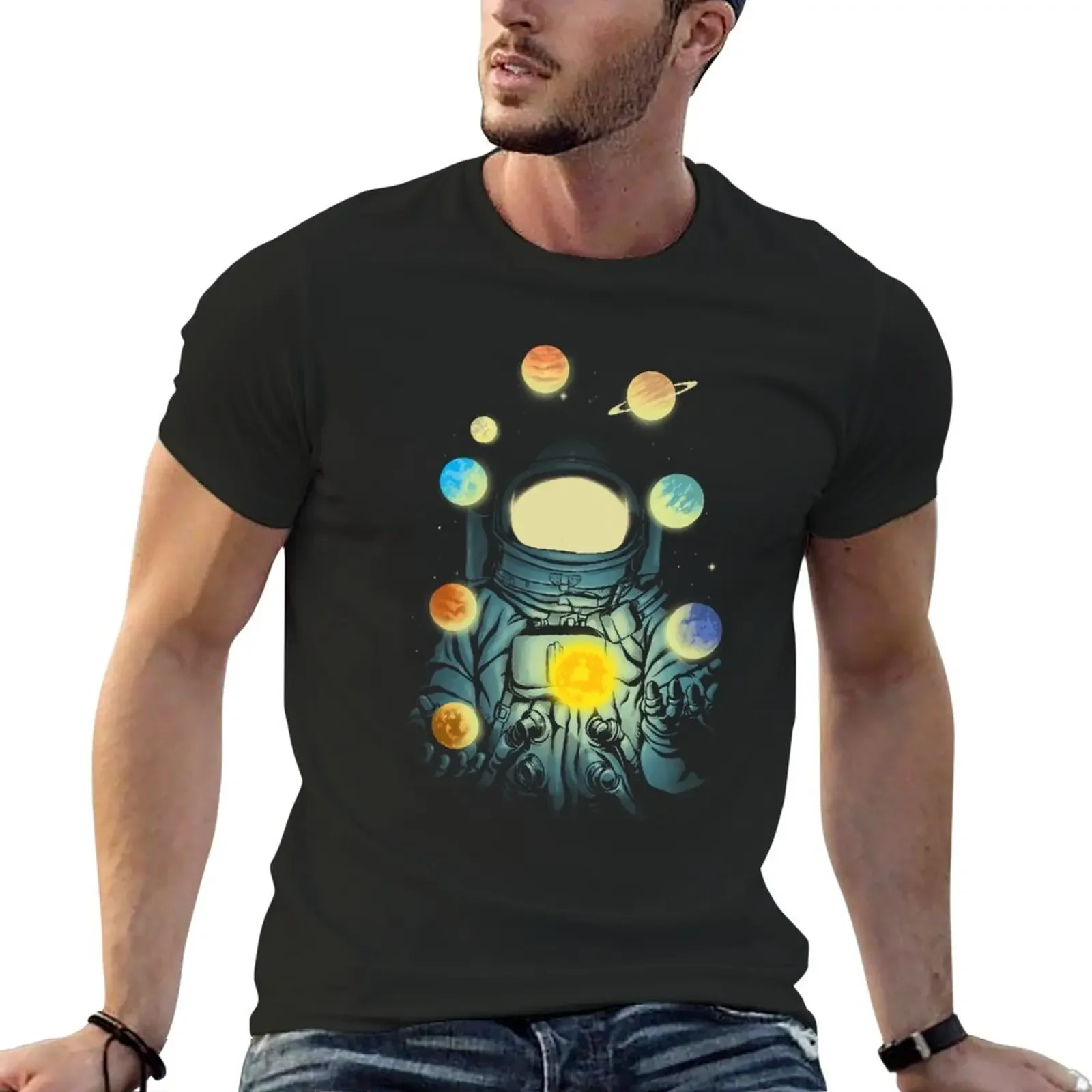 Juggling Planets T-Shirt customs oversizeds T-shirts for men cotton