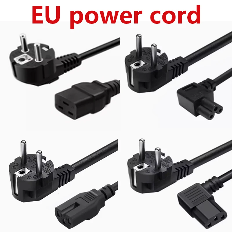 Type E Power Cable IEC320 C5 C13 C15 C19 1.5m Right Angled EU Power Supply Extension Cord for UPS PDU PC Computer LG TV DJ Light