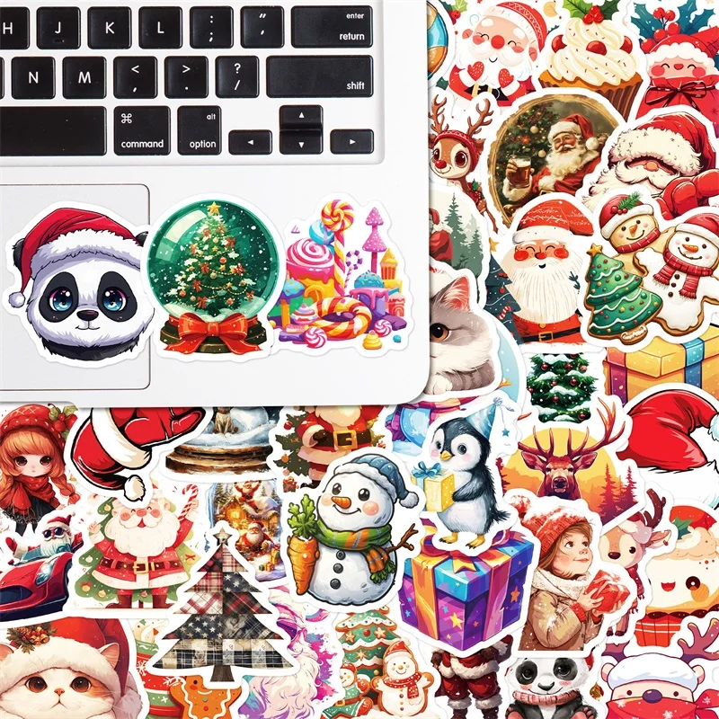 10/30/50PCS Cute Christmas PVC Sticker Aesthetic Children\'s Decoration Scrapbooking Stationery Hand Accounting Supplies for Kids