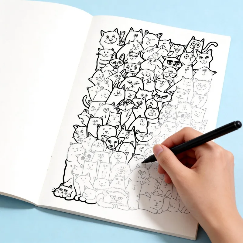 A Focused Training Line Drawing Art Book Containing 22 Different Graffiti Pattern for Office Worker Stress Relief Excluding Pens image 4