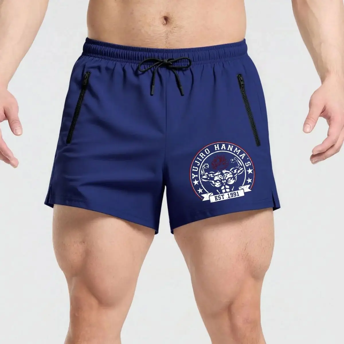 

Мужские винтажные спортивные шорты с графическим принтом, легкие, дышащие, быстросохнущие, для тренировок, с карманами на молнии