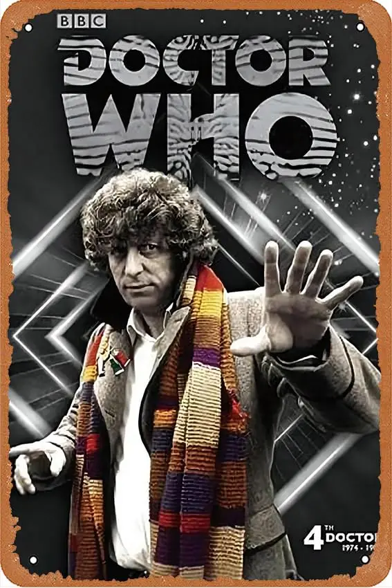 Dr Who The 4th Doctor - Tom Baker Tin Sign Metal Sign Vintage Metal Poster Cafes Office Game Club bar Home Wall Decoration 8x12