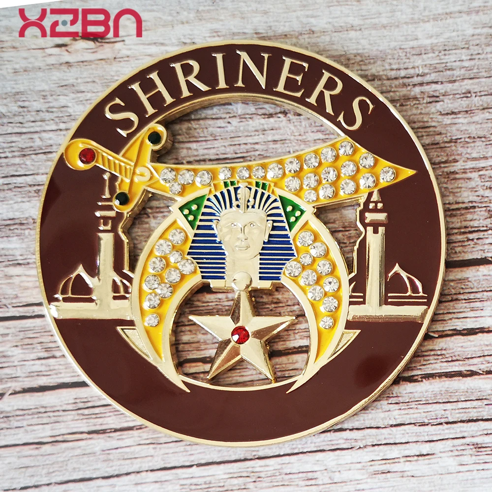 Colorful Diamond Free and Accepted Masons Freemasonary Masonic Lodge SHRINERS Car Badge Emblems BCM56 Freemason Decoraction