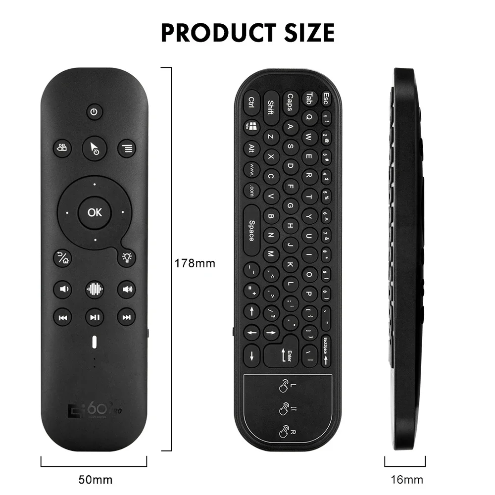 G60S Pro BT 2.4GHz Wireless Voice Air Mouse telecomando con Mini tastiera retroilluminata Touchpad per TV Box Computer Sep Top Box
