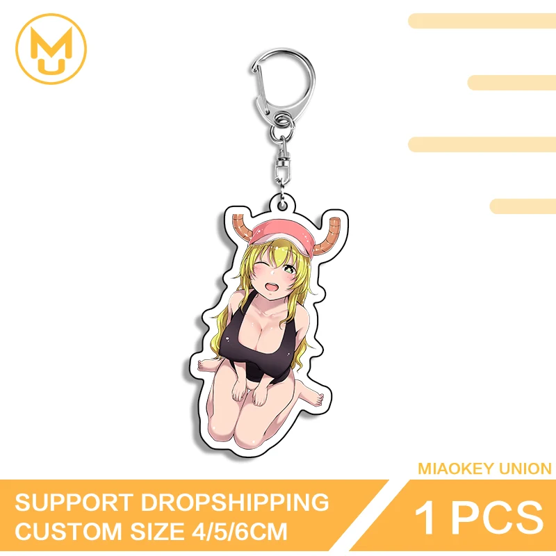 Lucoa Anime Character Attractive Artistic Sitting Posture Double Sided Acrylic Key Chains Adorable Cosplay Costumes DIY Props