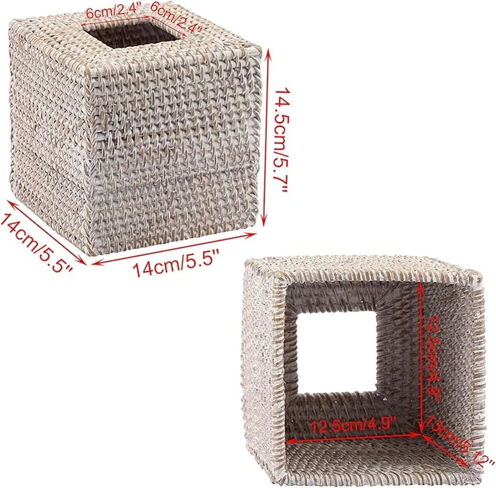 Attractive Rattan Tissue Box Cover Enhances Style Tissue Box Cover Square Makes Decor Stand Out