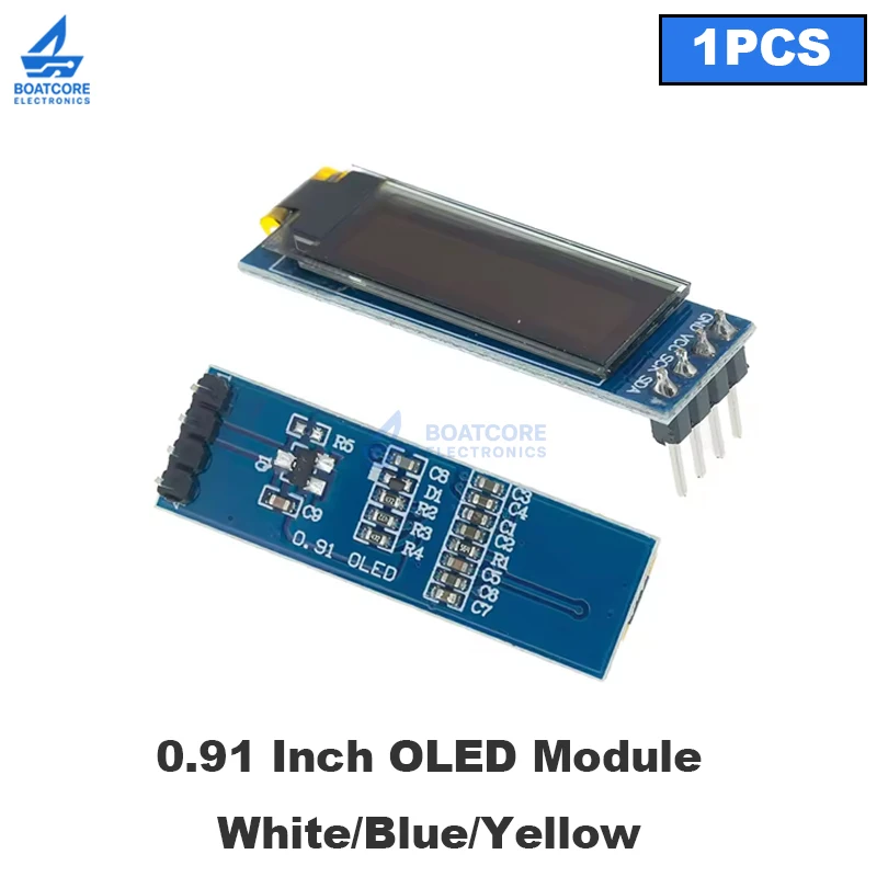 

1PCS 0.91" OLED Module 128X32 White Blue Display 0.91 Inch LCD LED Screen IIC Communicate for Arduino