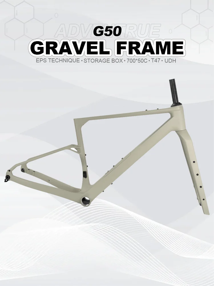 AliExpress FARAOLL G50 T1000 Carbon Gravel Bicycle Frameset 700C*50C UDH Thread T47 86.5 Storage Box Hidden Cable 160/180 Disc Brake Compatible