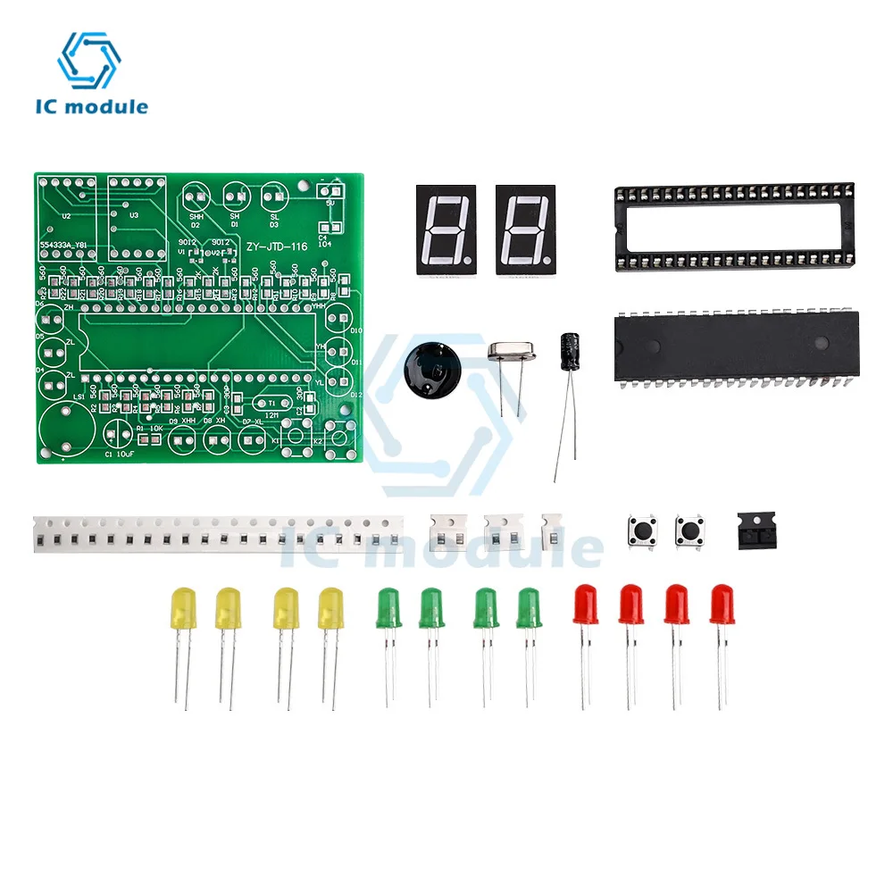 51 MCU Intelligent Signal Light Electronic Technology Training Welding DIY Assembly Part Microcomputer Traffic light Diy Kit