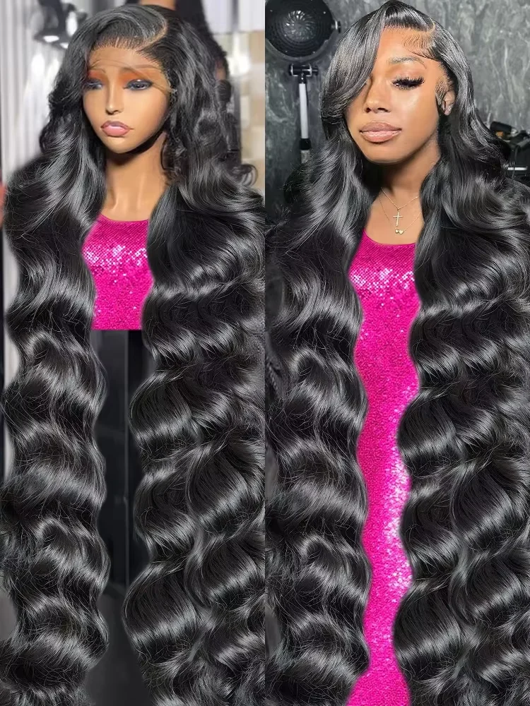 

220 Density Body Wave Lace Max-lace Wig Human Hair 13x6 HD Transparent Water Wave Lace Frontal Wig Brazilian Pre Plucked 46Inch