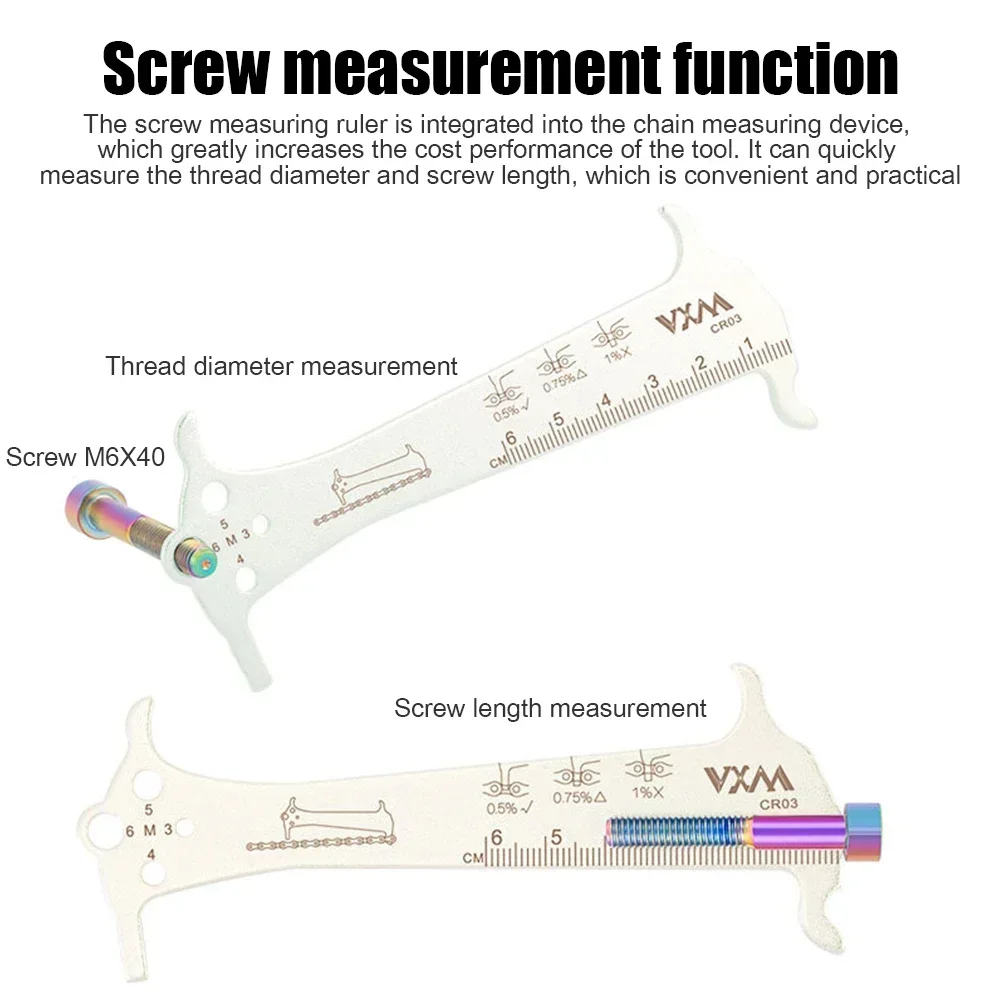 MTB Bicycle Chain Wear Indicator Tool Chain Checker Kits Multi-Functional Chains Gauge Measurement For Mountain Road Bike