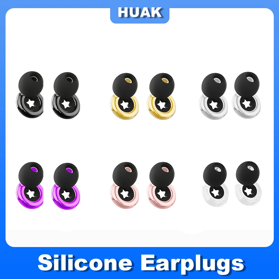HUAK Reusable Earplugs + Mute Extra Coverag – High-Fidelity Noise Cancelling, Great for Concerts, Motorcycle & Sleep