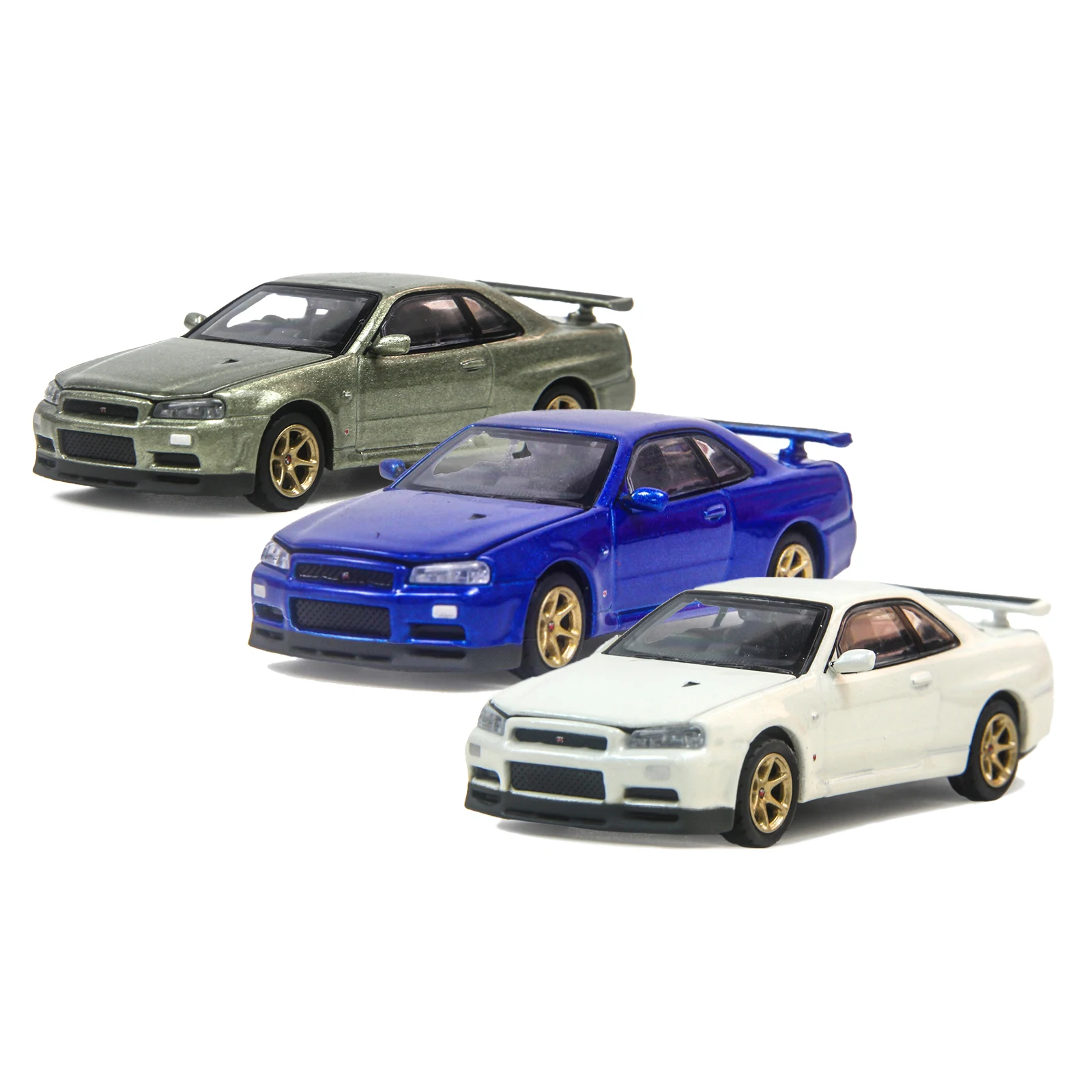 

1:64 Scale Nissan GT-R R34 Static Car Model Metal Diecast Miniature Vehicle Model Toy Collection Birthday Gift