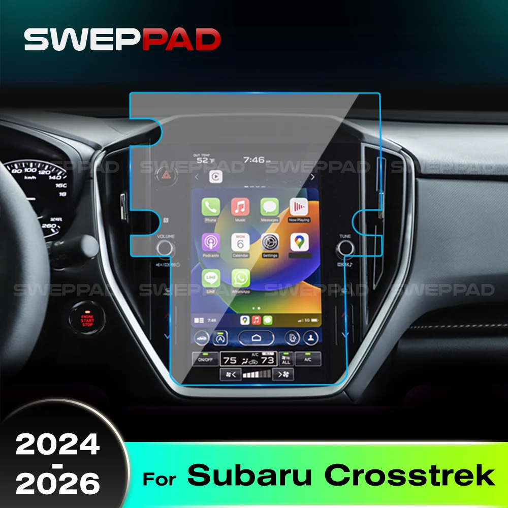 SWEPPAD For Subaru Crosstrek 2026 2025 2024 Car Navigation Tempered Glass Screen Protective Film GPS LCD Dash Board Screen
