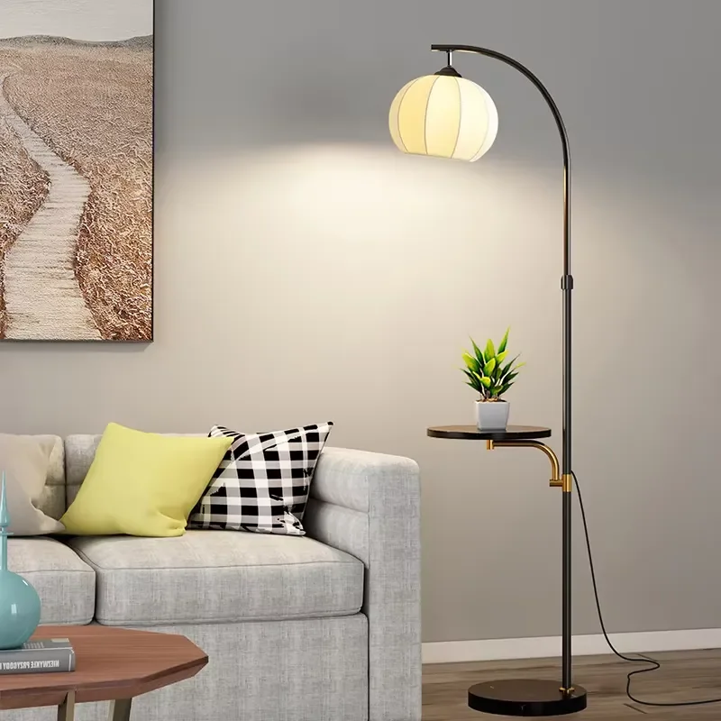 Nordic Floor Lamp for Living Room Bedroom Bedside Modern Standing Light with Integrated Ambient Lighting for Sofa Coffee