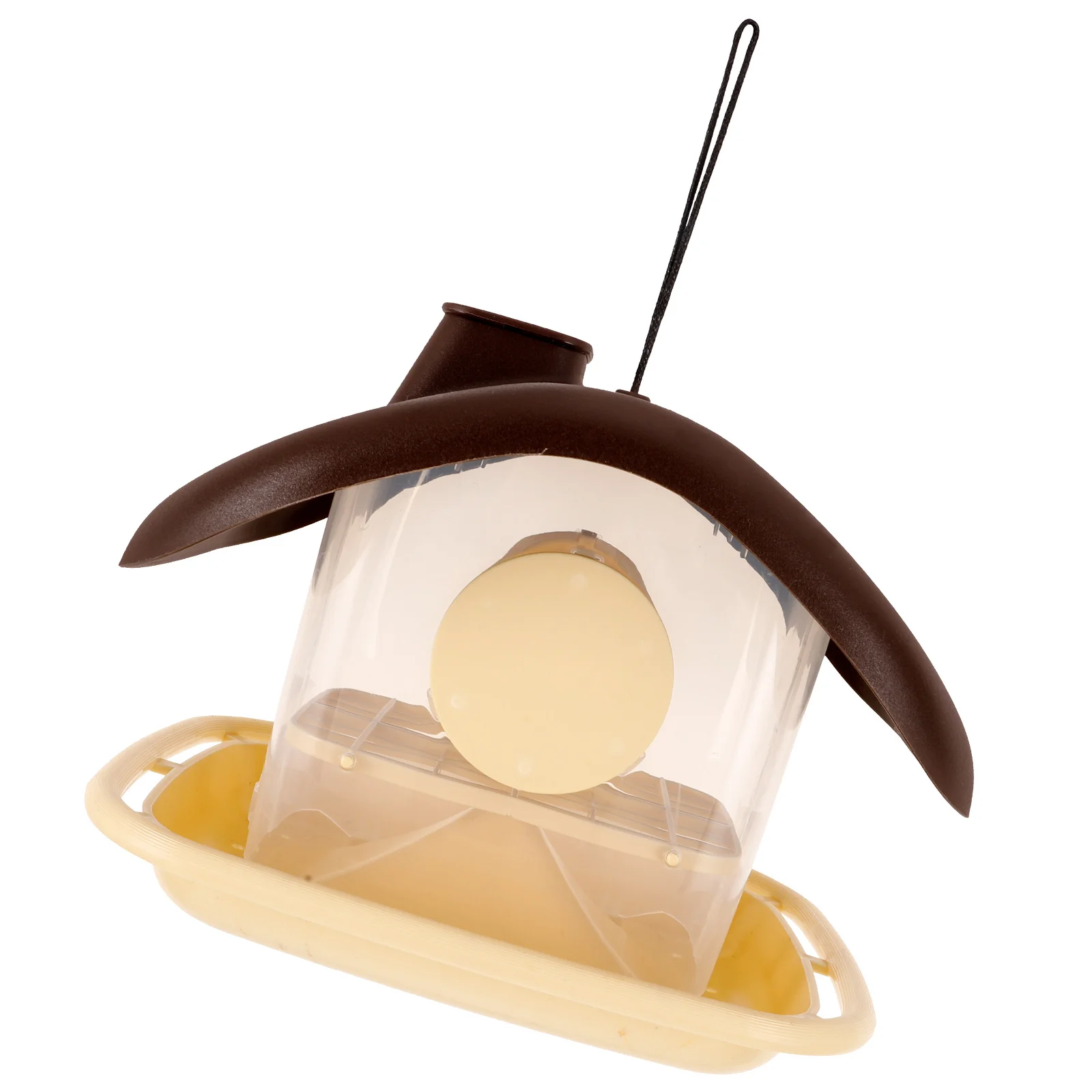 

Durable Outdoor Bird Feeder Hanging Design Semiautomatic Feeding Attracts Various Wild Birds Ideal for Balconies Courtyards