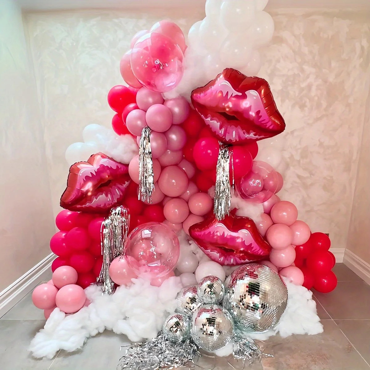 Roter Lippenballon, große Lippen und Lippenstift, Aluminiumfolienballon, Hochzeit, Valentinstag, Vorschlag, Jubiläumsdekoration – Detail 8