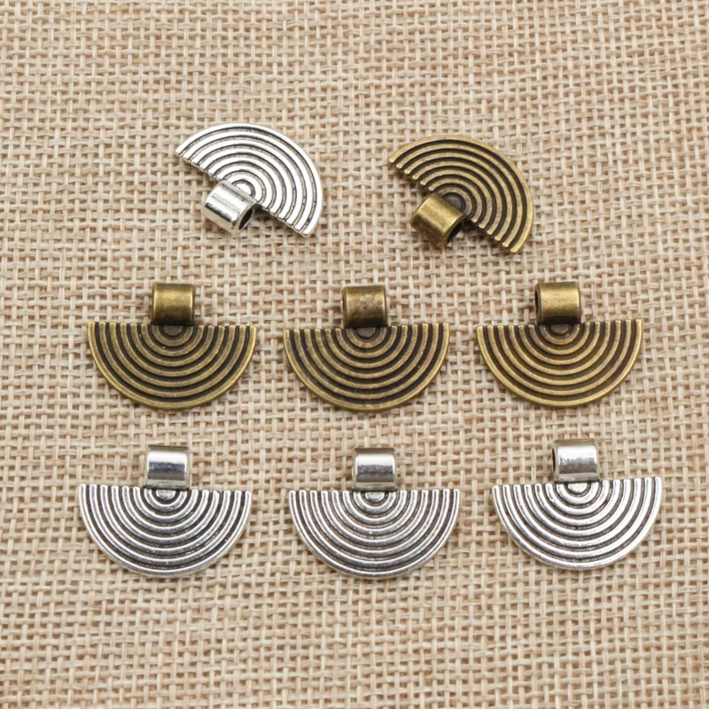 20pcs 20x16mm Bronze Antique Silver Color Fan Handmade Charms Pendant DIY Jewelry Making Accessories for Bracelet Necklace