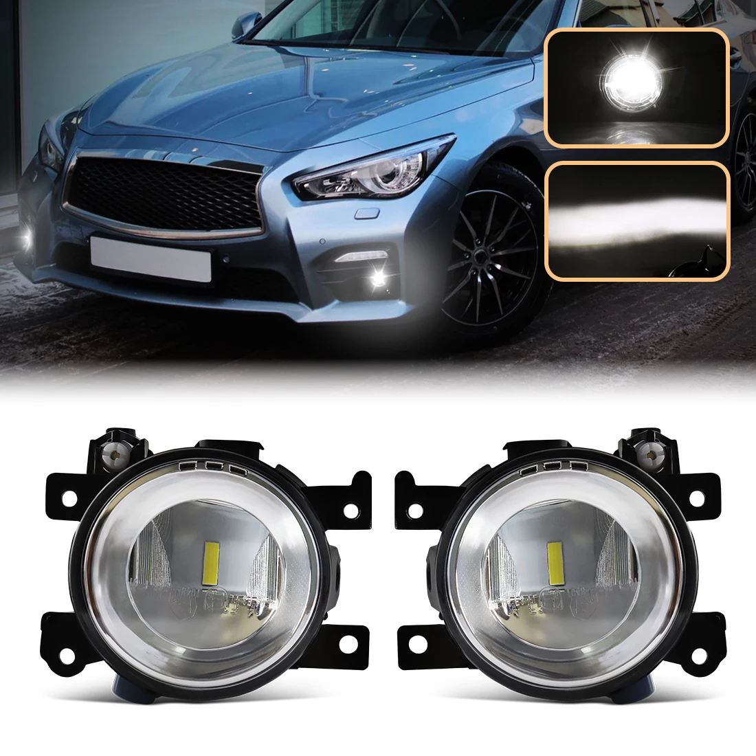 

Для Infiniti светодиодные противотуманные фары белые дневные ходовые огни светодиодные противотуманные фары ABS корпус IP67 водонепроницаемые автомобильные аксессуары светодиодные DRL