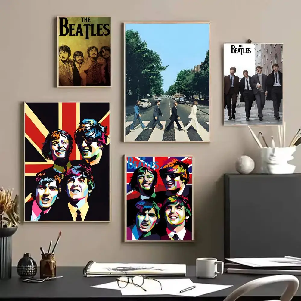 Band B-Beatles-S Painting Calligraphy Frameless Canvas Poster Wall Art Perfect For Hallway Home Decoration Holiday Gifts